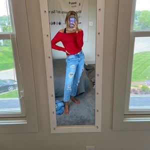 Red Long Sleeve Top